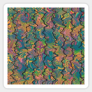 Wiggly Squiggly Bold Neon Tie Dye Pattern Sticker